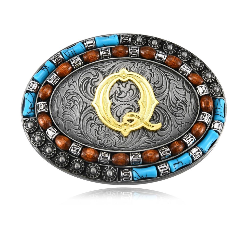 2841 Western Initial Letter ABC to XYZ Belt Buckle, Native American